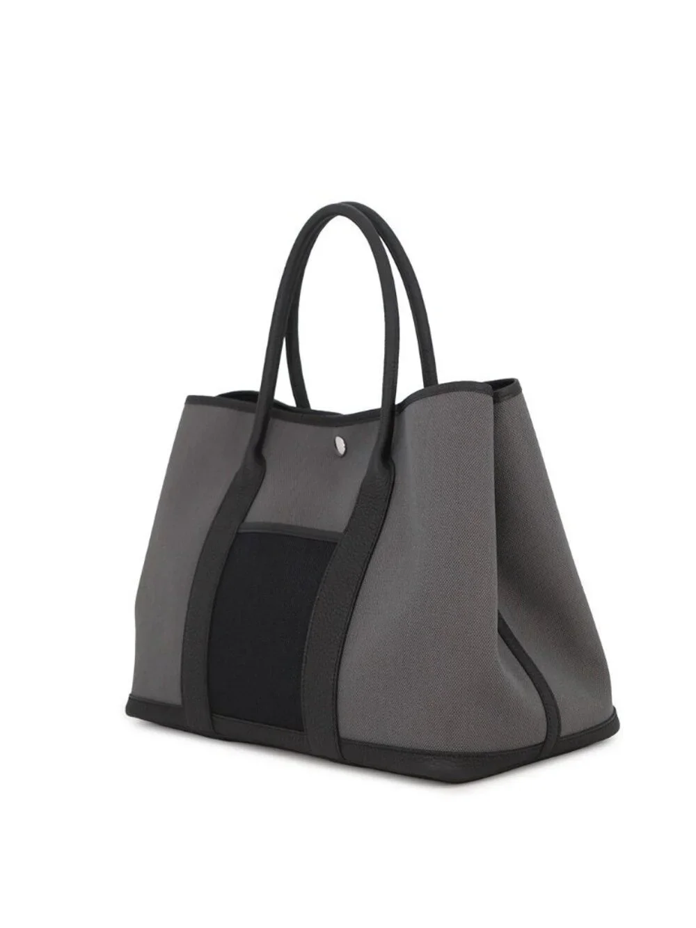 Hermes Tote Garden Party PM Ardoise Black Silver Negonda Toile Military